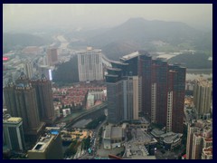 Hong Kong border and Shenzhen River from Shun Hing Square. 